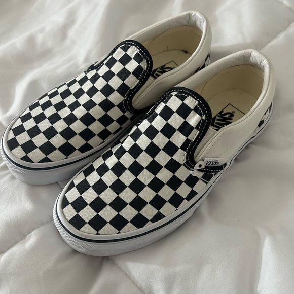 Vans Kids Black and White Checkered Slip-On Sneakers - Picture 4 of 6